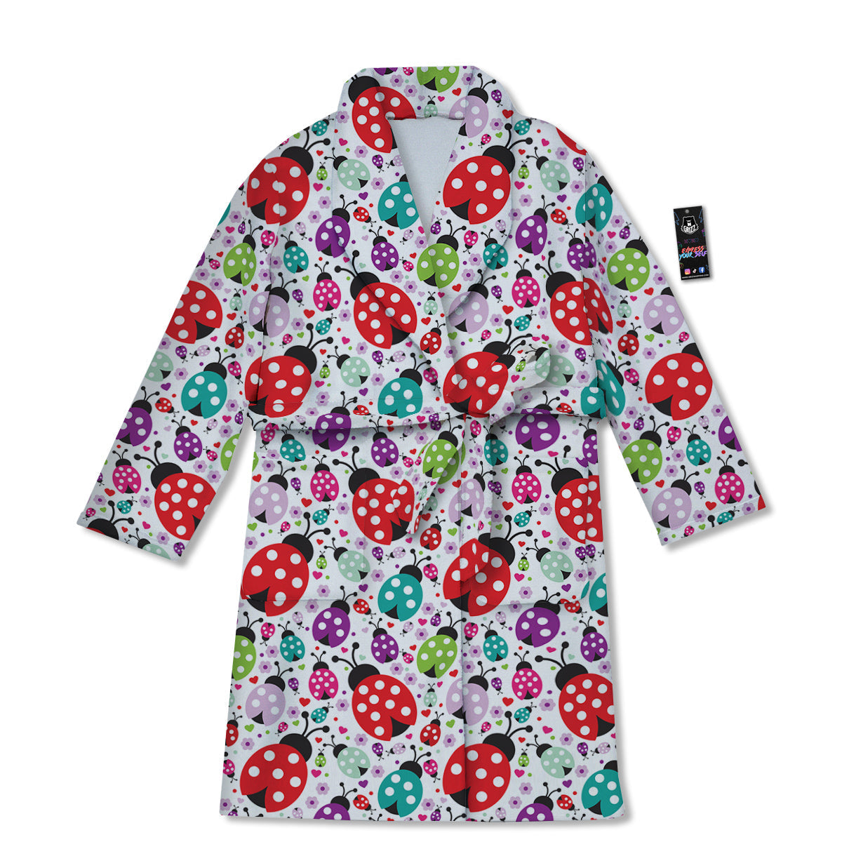 Ladybug Cute Print Pattern Bathrobe-grizzshop