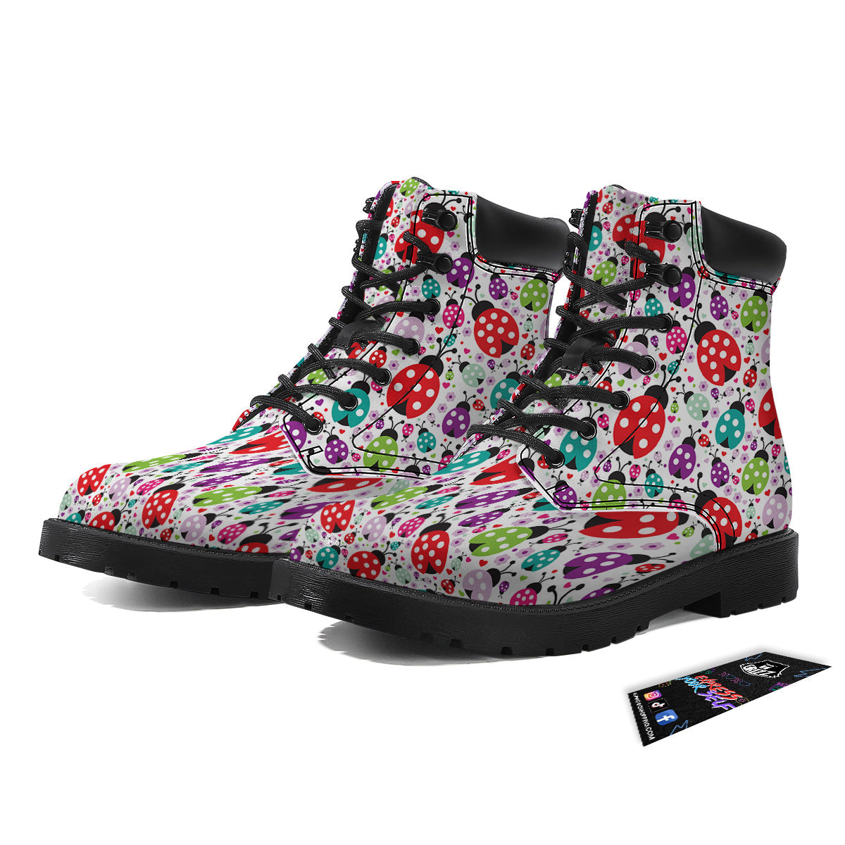 Ladybug Cute Print Pattern Boots-grizzshop
