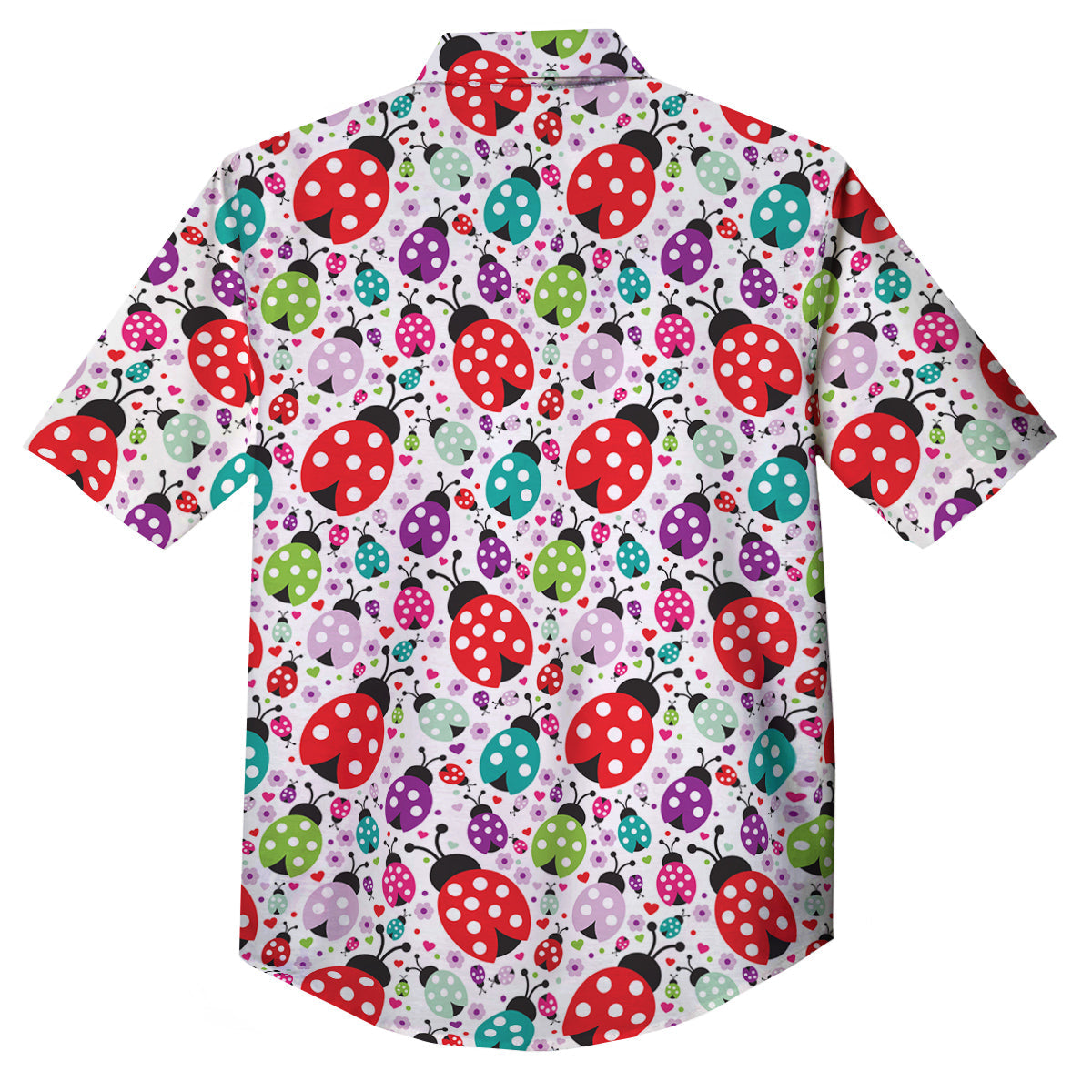 Ladybug Cute Print Pattern Button Up Shirt-grizzshop