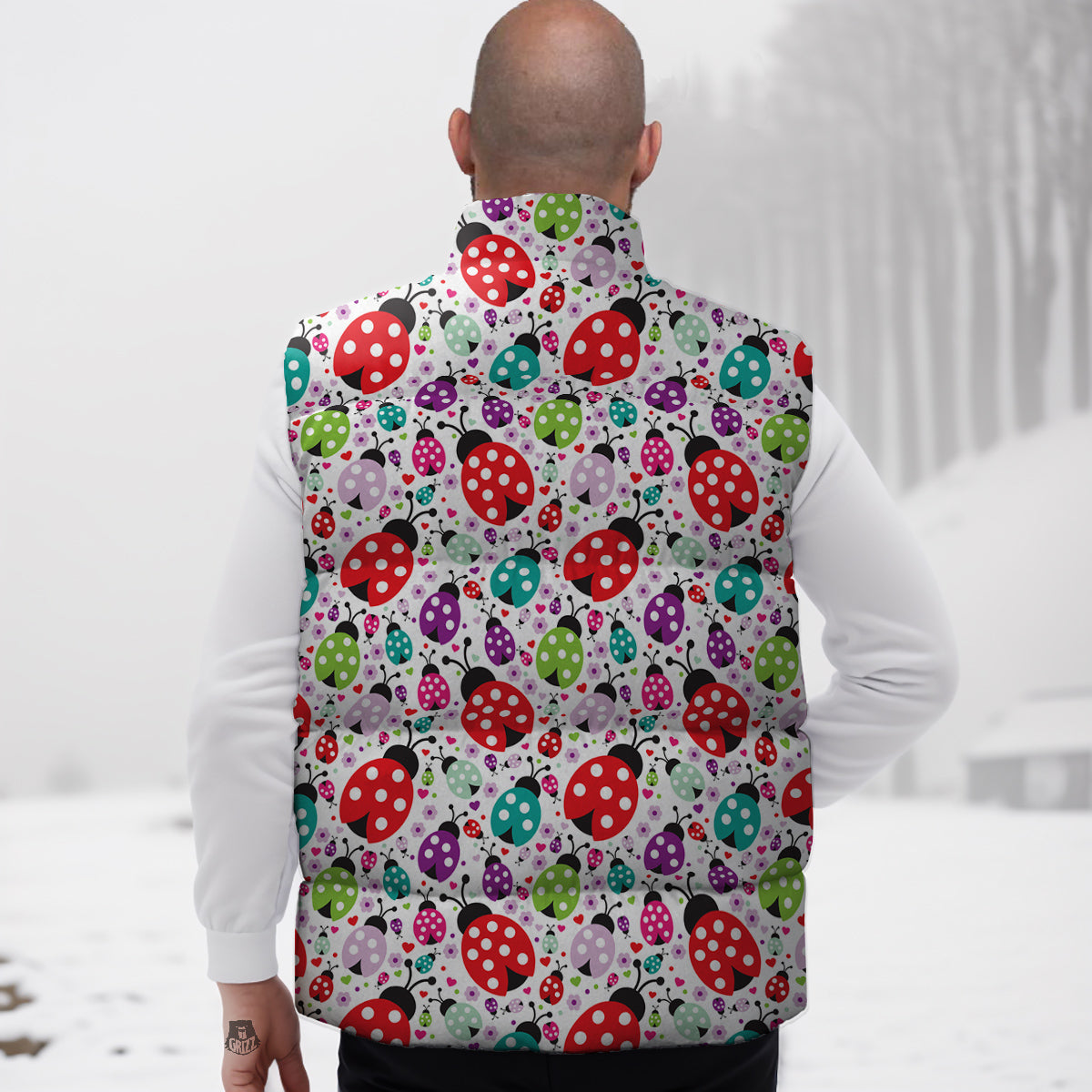 Ladybug Cute Print Pattern Down Vest-grizzshop