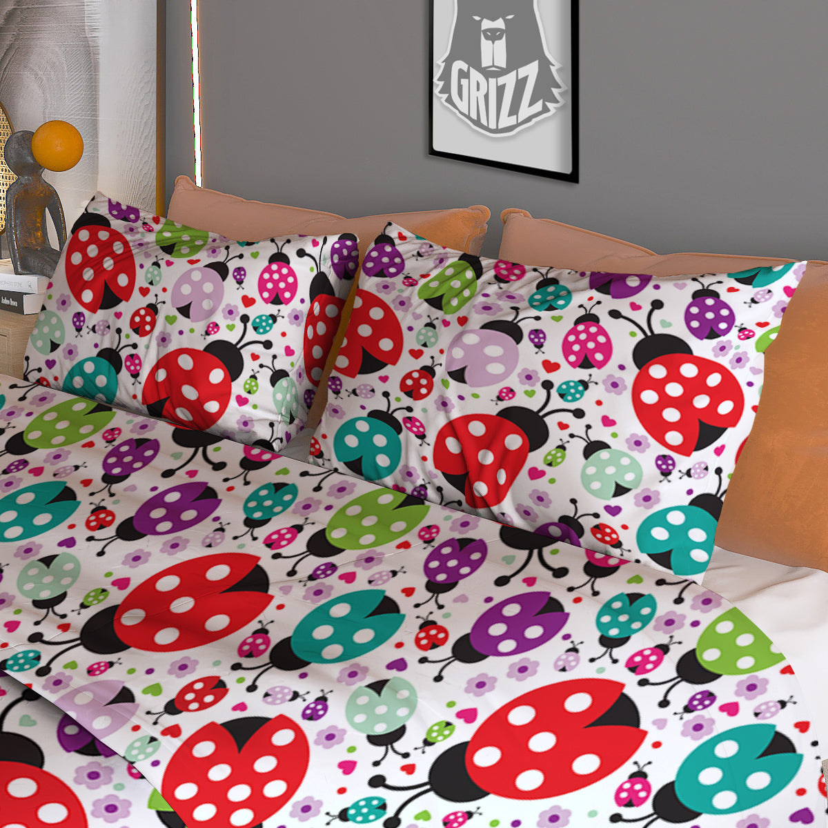 Ladybug Cute Print Pattern Duvet Cover Bedding Set-grizzshop
