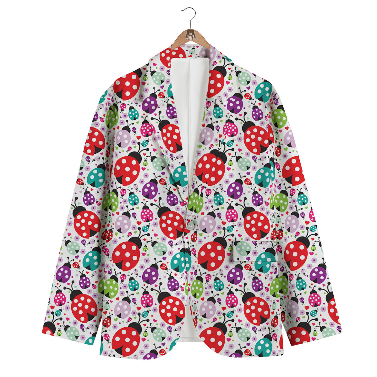 Ladybug Cute Print Pattern Men's Blazer-grizzshop