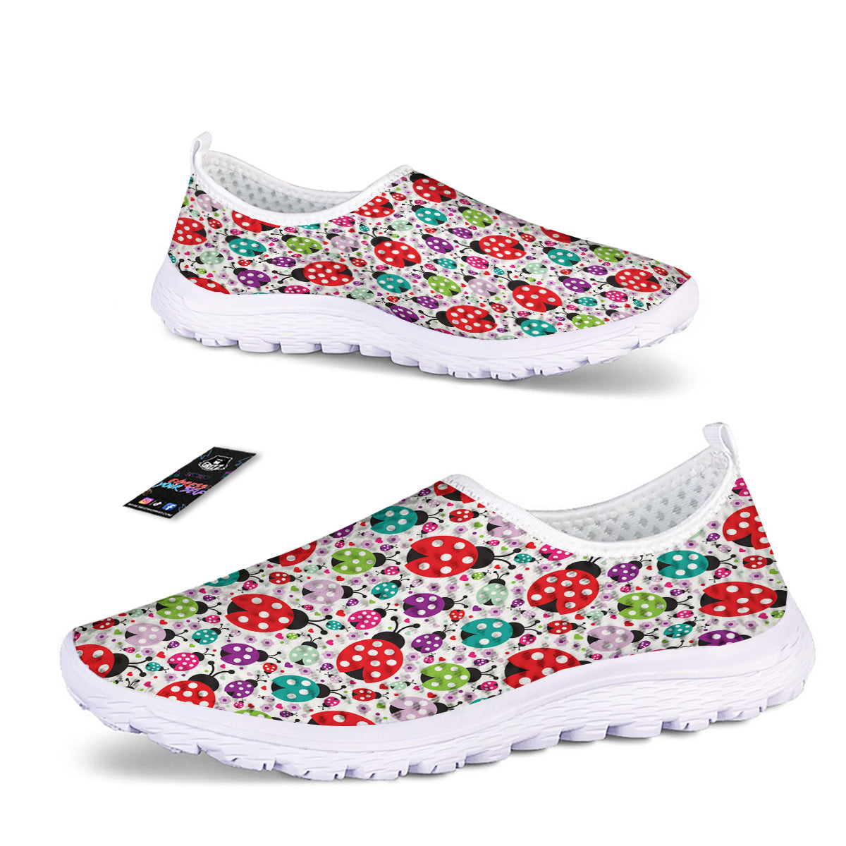 Ladybug Cute Print Pattern Nurse Shoes-grizzshop