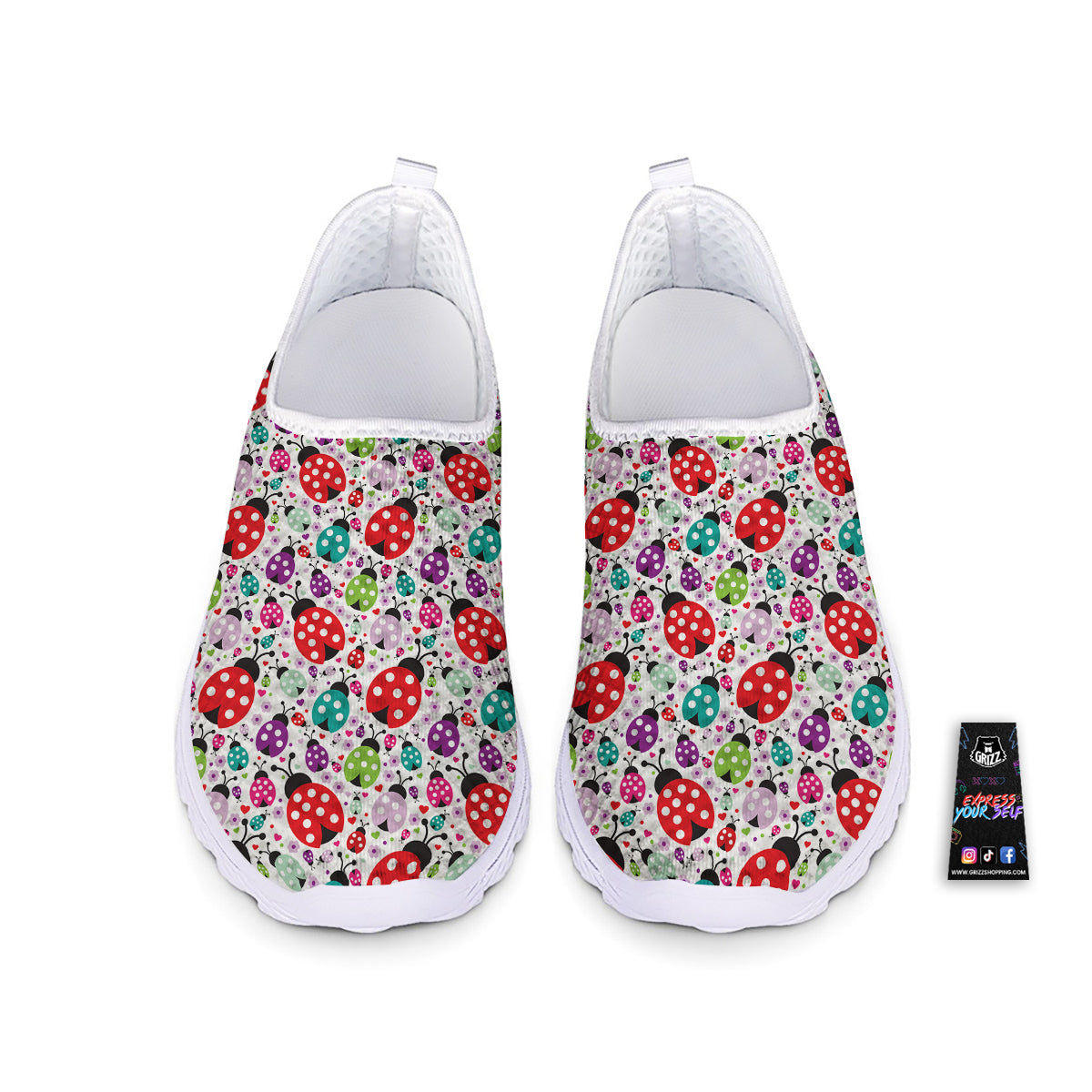Ladybug Cute Print Pattern Nurse Shoes-grizzshop