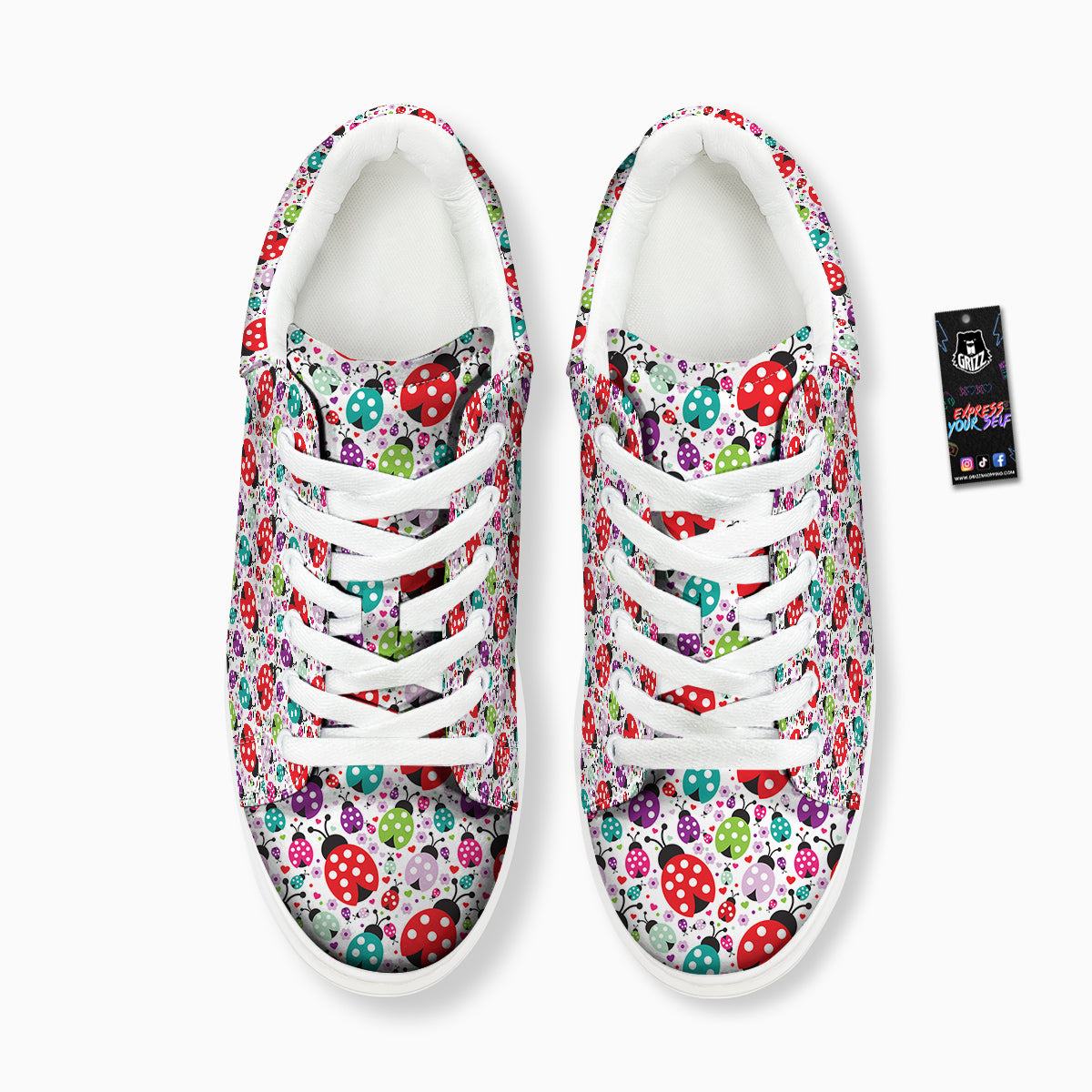 Ladybug Cute Print Pattern Platform Shoes-grizzshop