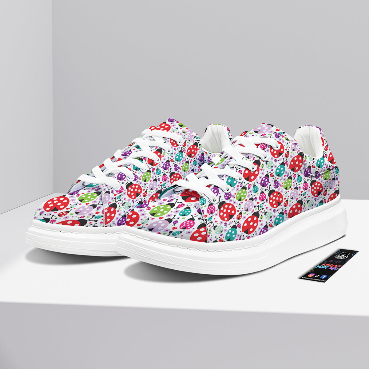 Ladybug Cute Print Pattern Platform Shoes-grizzshop