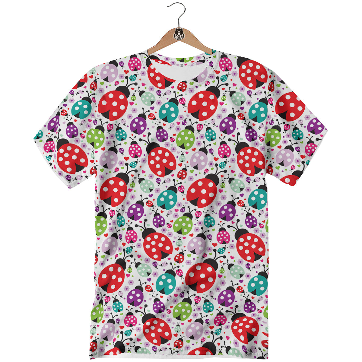 Ladybug Cute Print Pattern T-Shirt-grizzshop