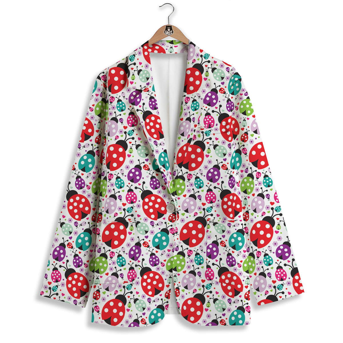 Ladybug Cute Print Pattern Women's Blazer-grizzshop