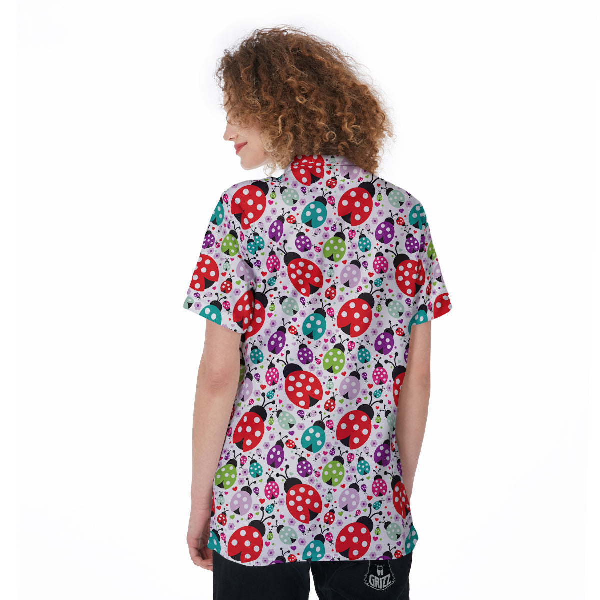 Ladybug Cute Print Pattern Women's Golf Shirts-grizzshop