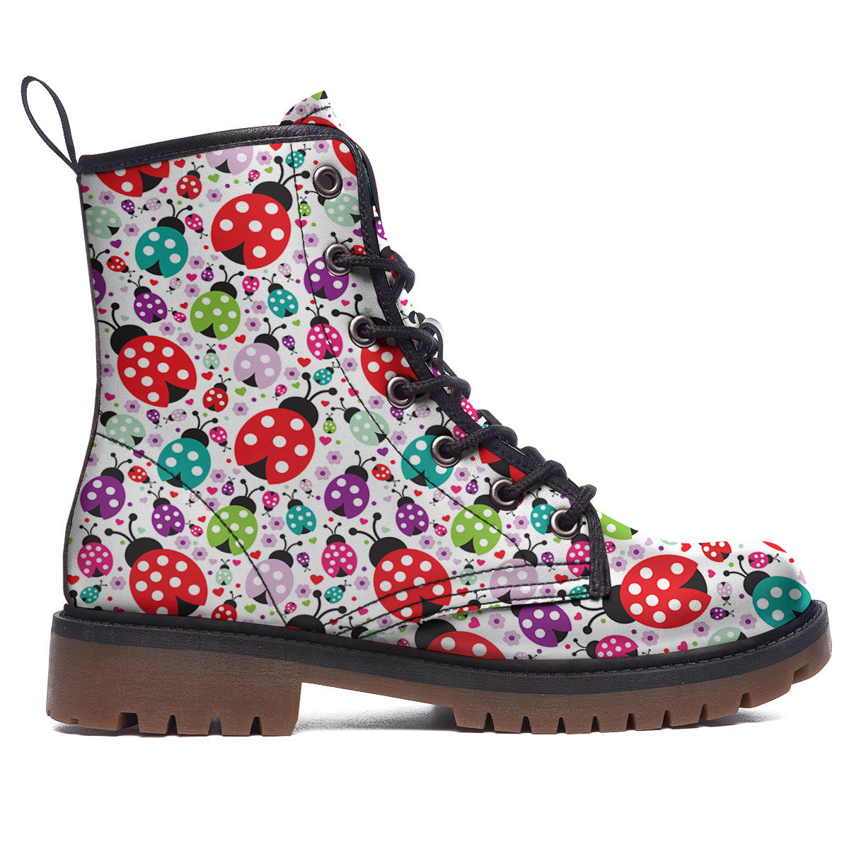 Ladybug Cute Print Pattern Work Boots-grizzshop