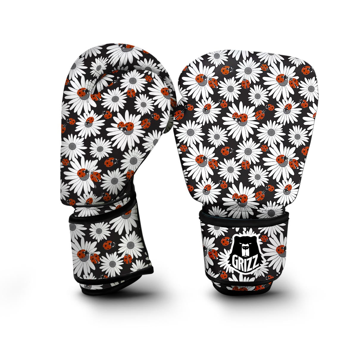 Ladybug Daisy Pattern Print Boxing Gloves-grizzshop