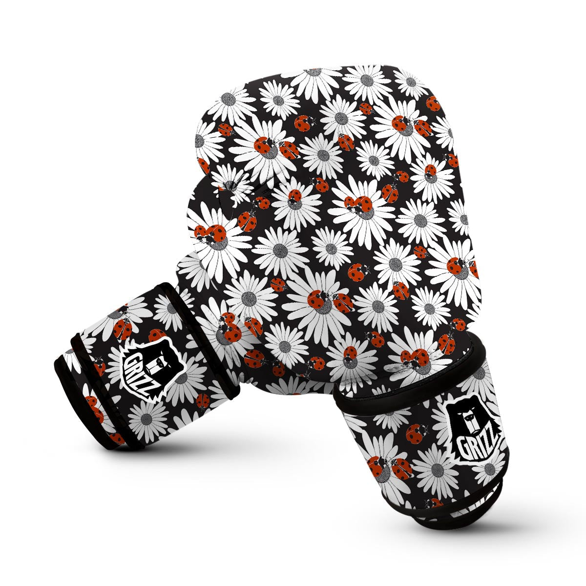 Ladybug Daisy Pattern Print Boxing Gloves-grizzshop