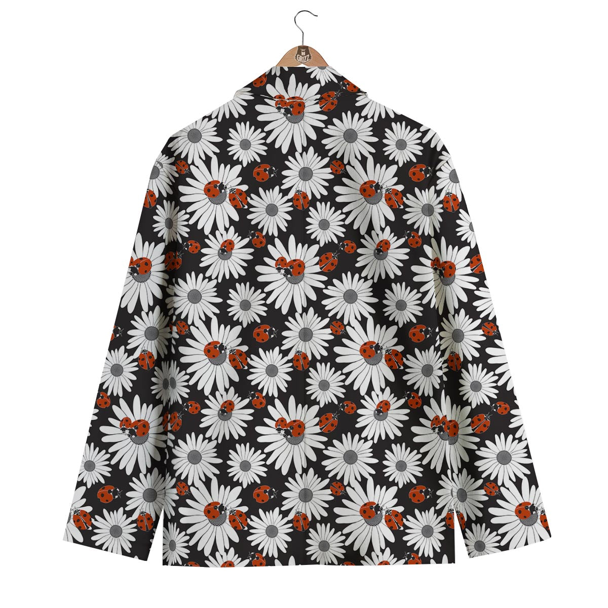 Ladybug Daisy Pattern Print Men's Blazer-grizzshop