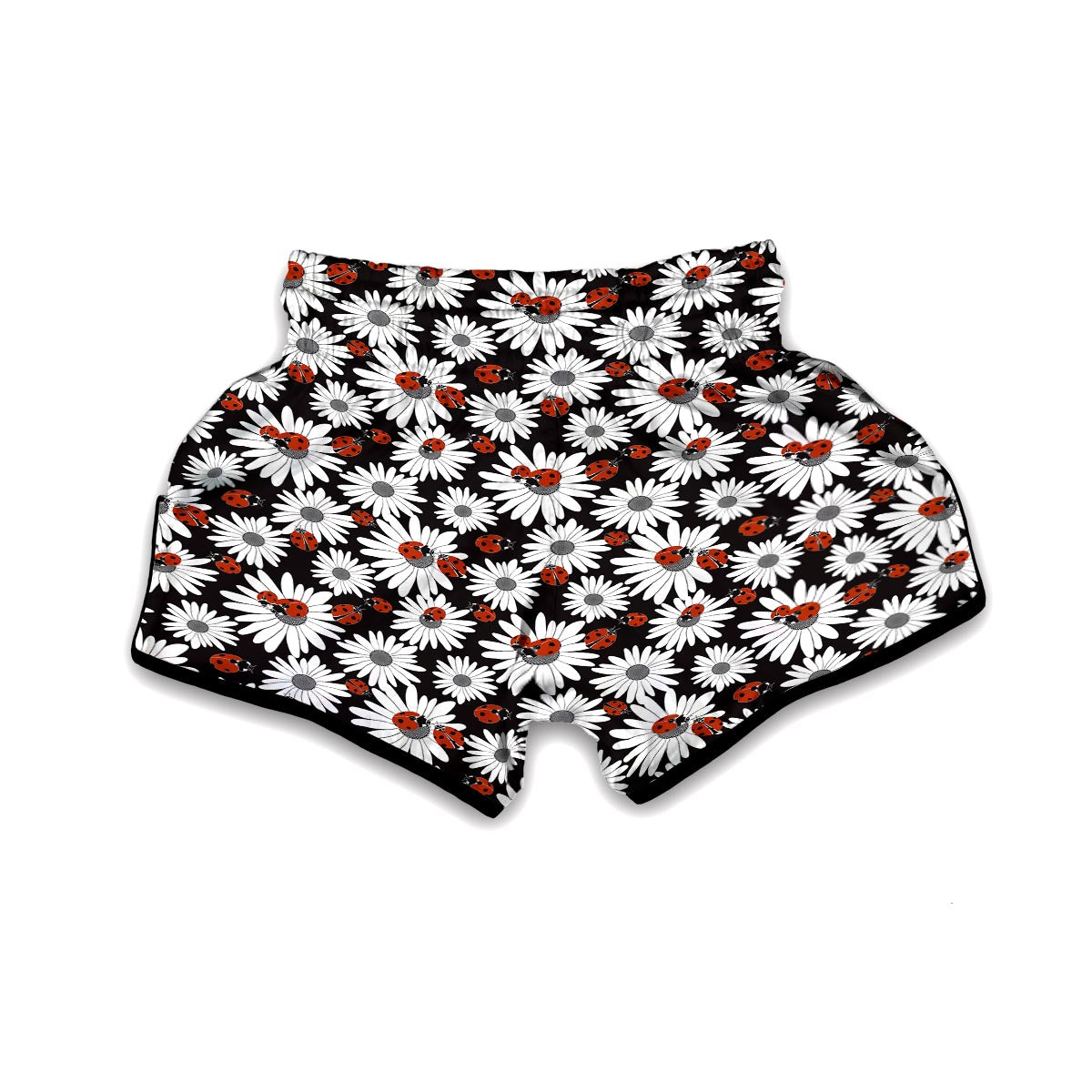 Ladybug Daisy Pattern Print Muay Thai Boxing Shorts-grizzshop