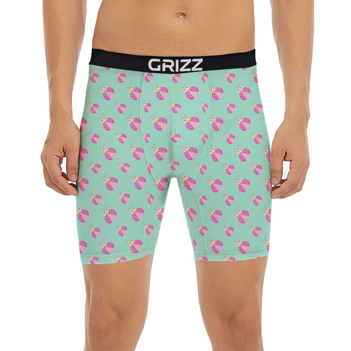 Ladybug Pink Print Pattern Boxer Briefs-grizzshop