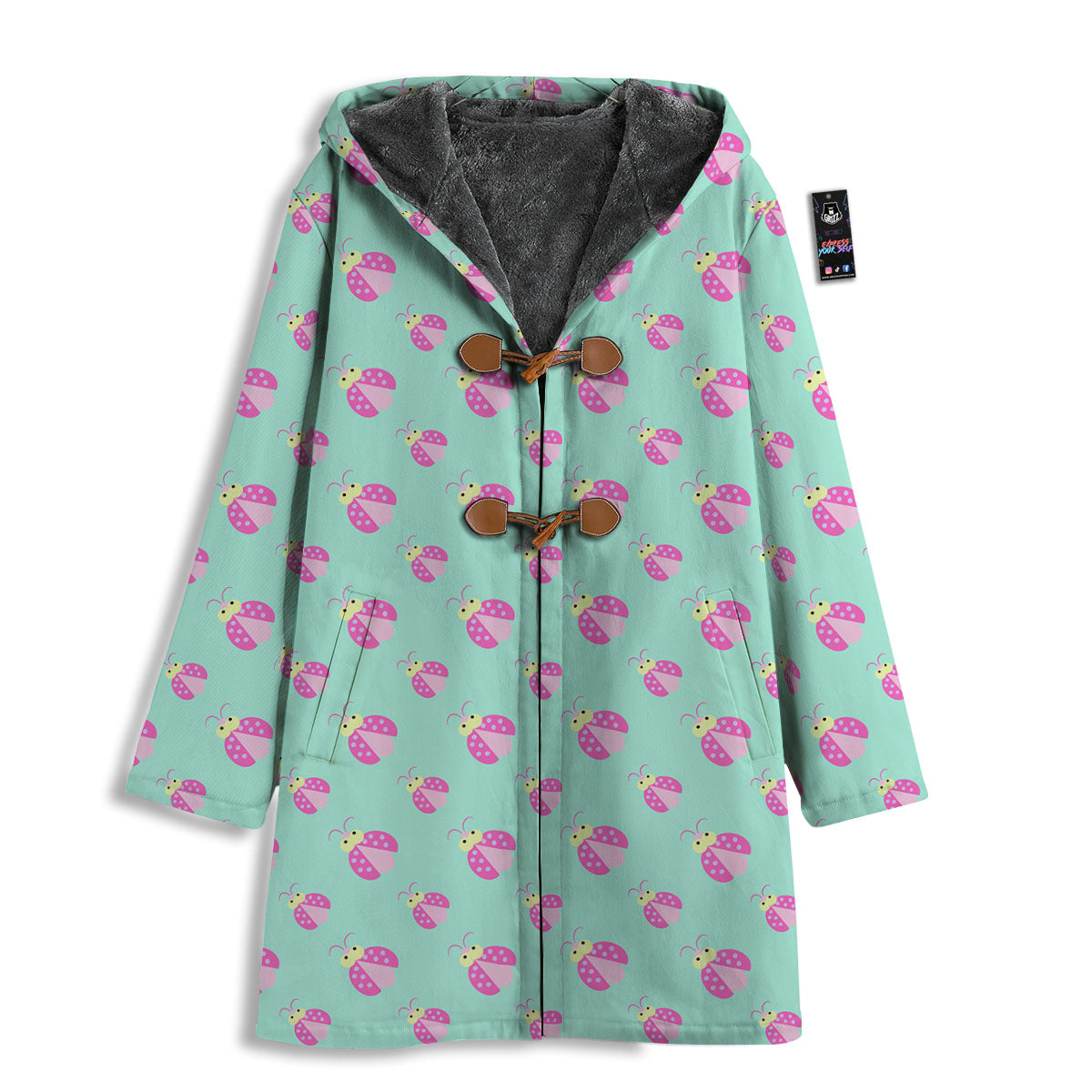 Ladybug Pink Print Pattern Men's Windbreaker Jacket-grizzshop