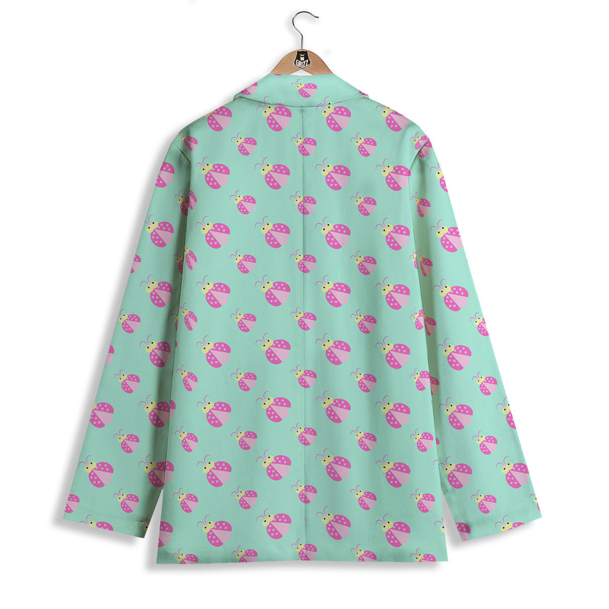 Ladybug Pink Print Pattern Women's Blazer-grizzshop