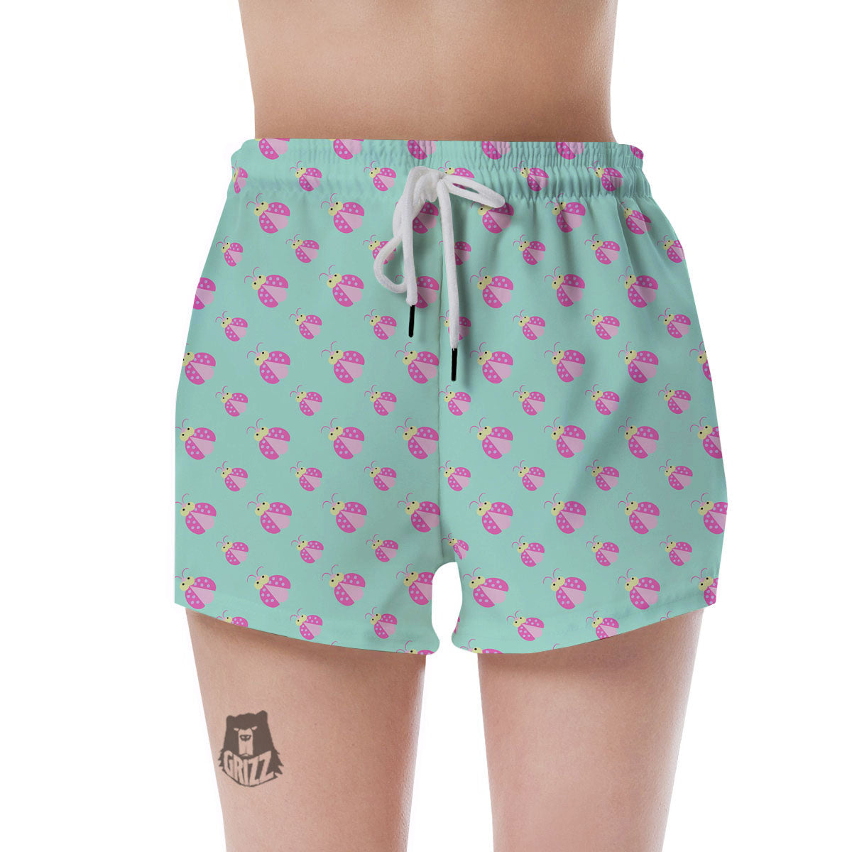 Ladybug Pink Print Pattern Women's Shorts-grizzshop