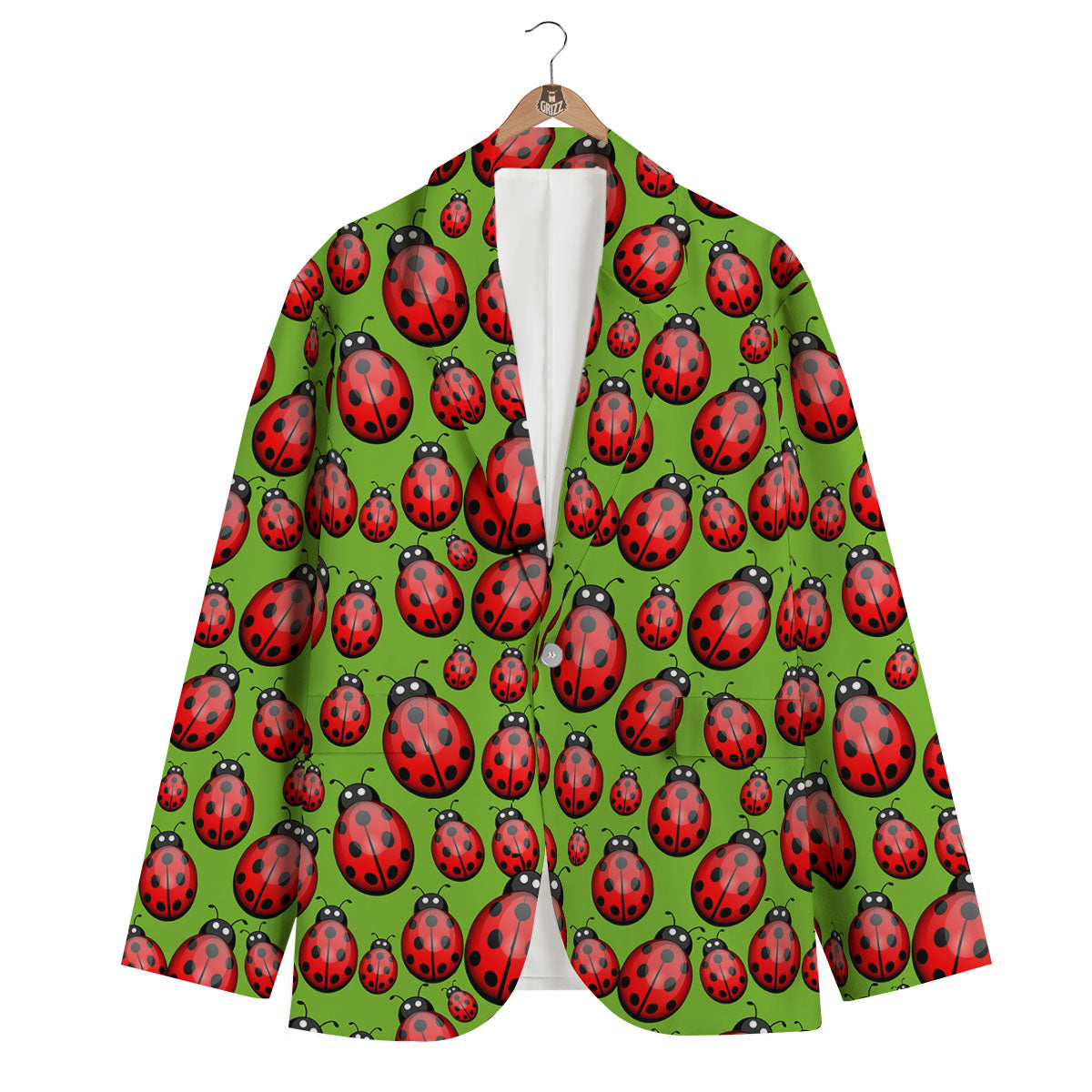 Ladybug Print Pattern Men's Blazer-grizzshop