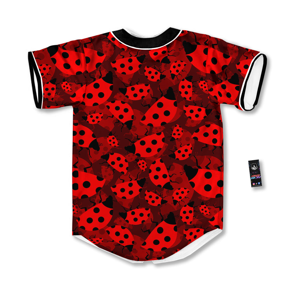 Ladybug Red Print Pattern Baseball Jersey-grizzshop