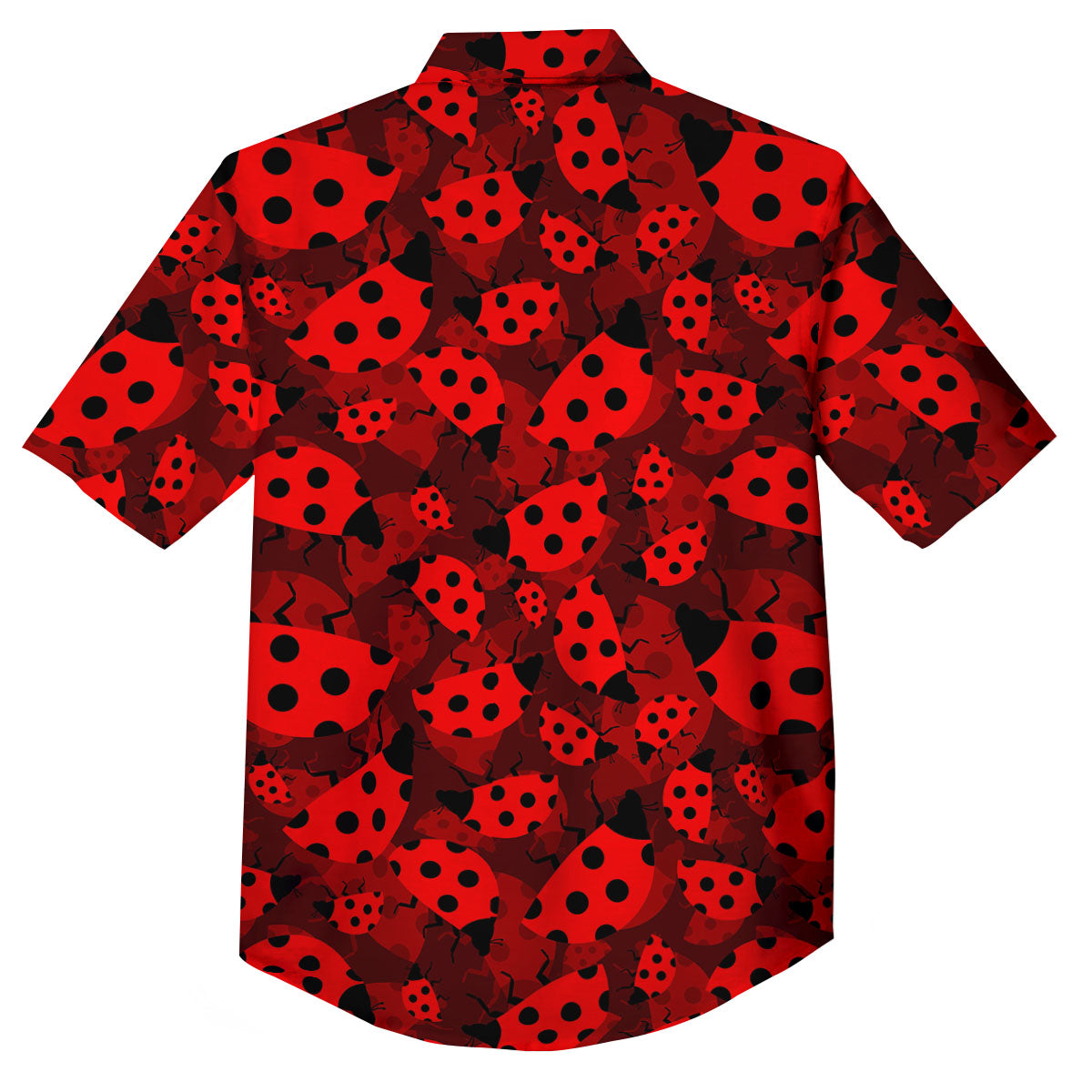 Ladybug Red Print Pattern Button Up Shirt-grizzshop