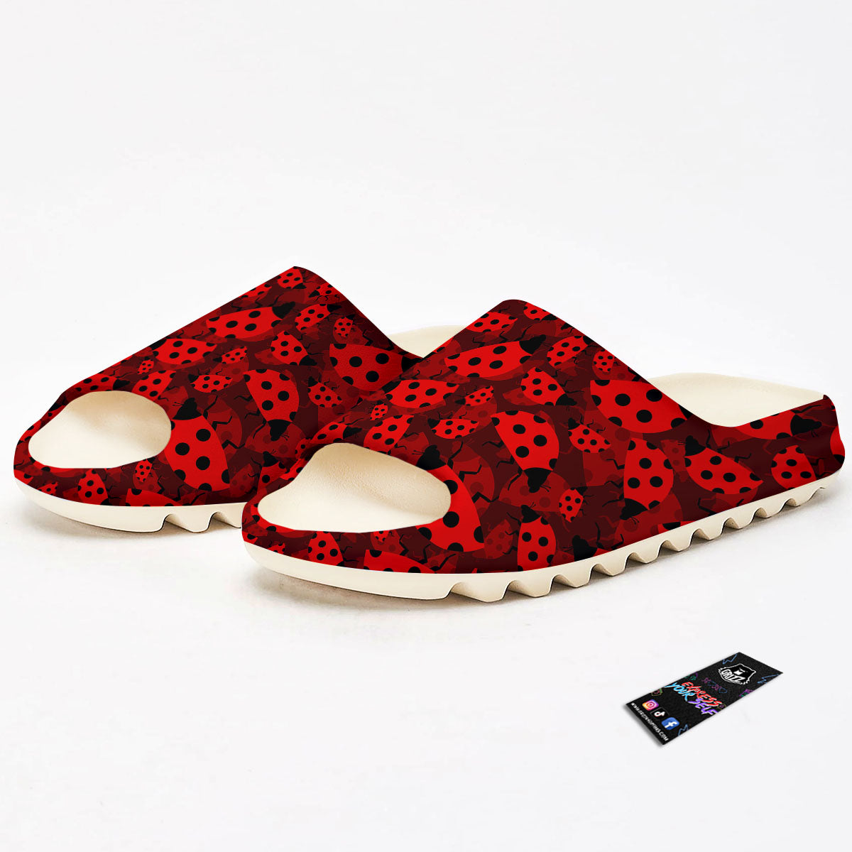 Ladybug Red Print Pattern Sandals-grizzshop