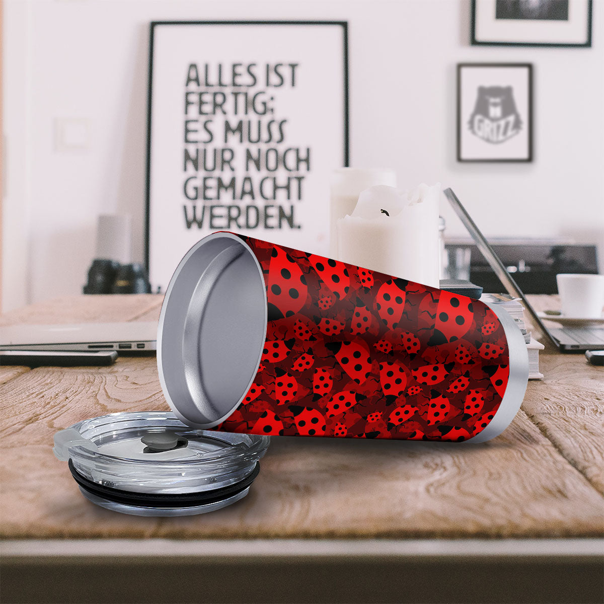 Ladybug Red Print Pattern Tumbler-grizzshop