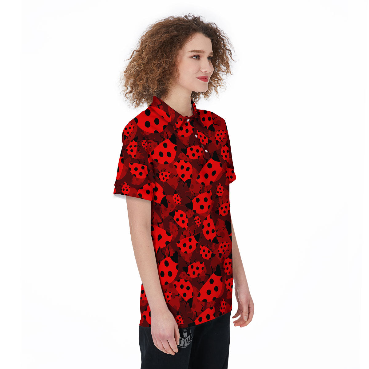 Ladybug Red Print Pattern Women's Golf Shirts-grizzshop