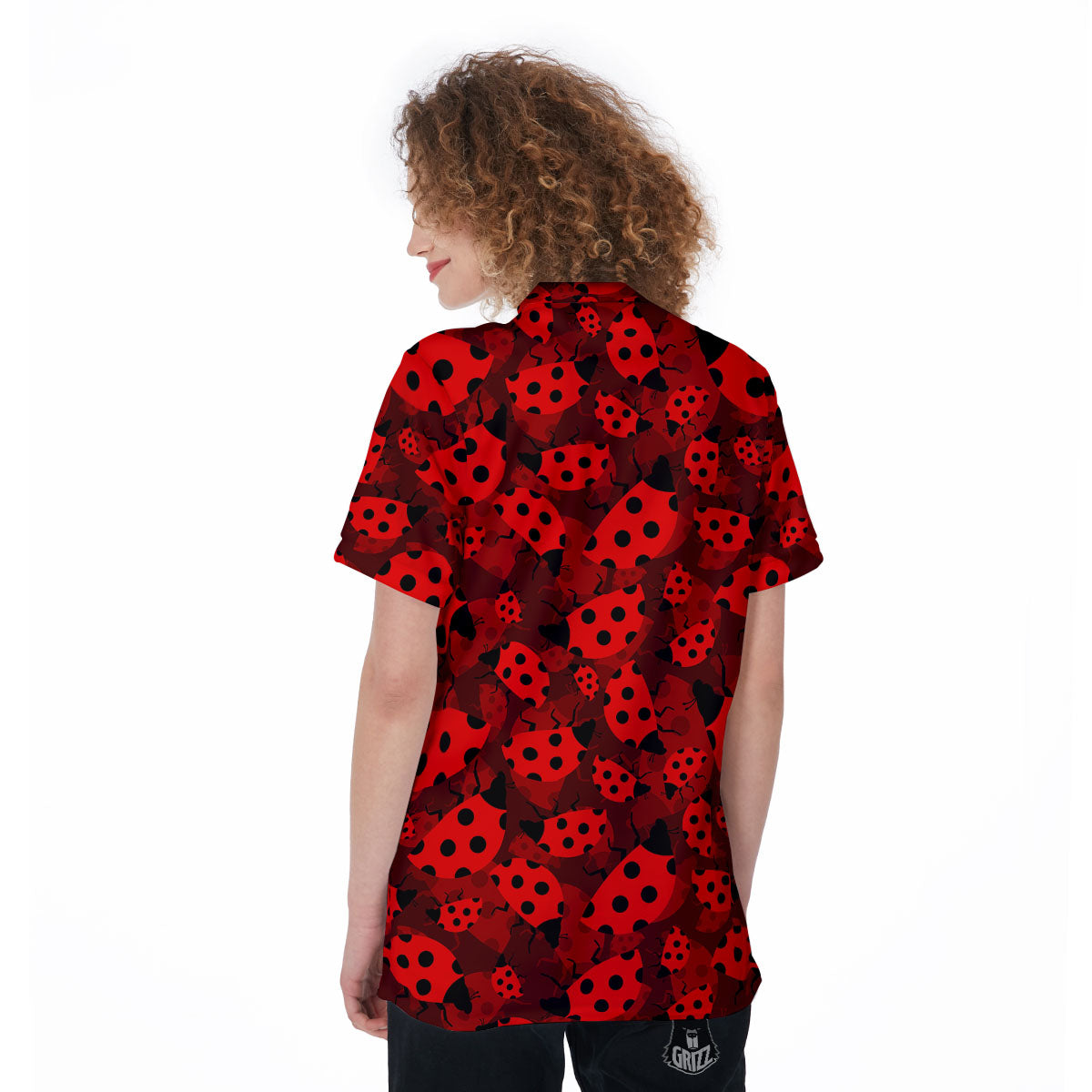 Ladybug Red Print Pattern Women's Golf Shirts-grizzshop