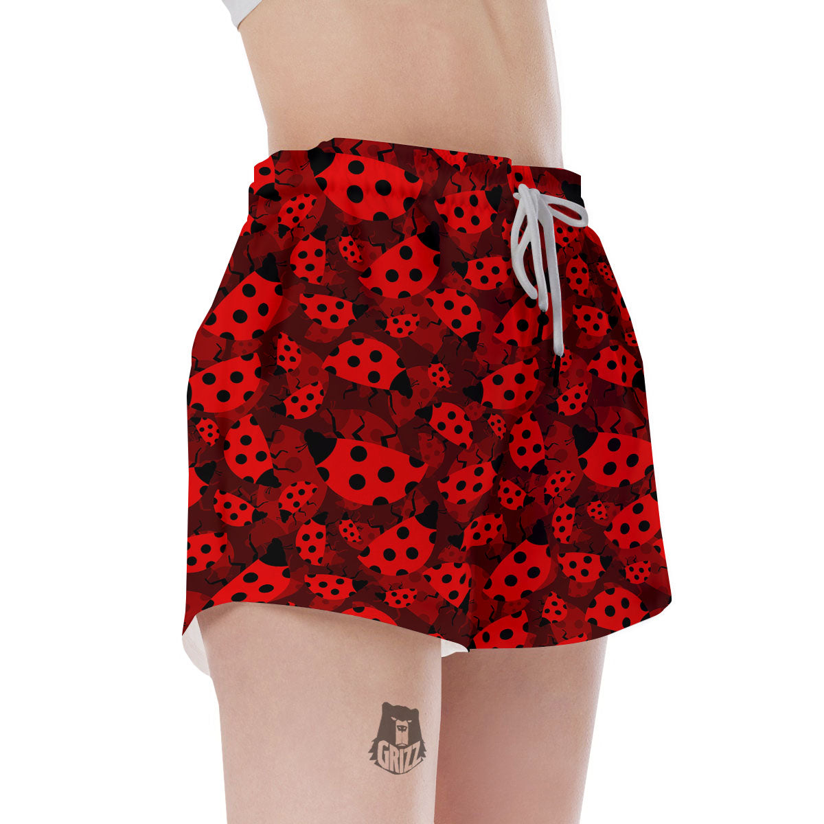Ladybug Red Print Pattern Women's Shorts-grizzshop