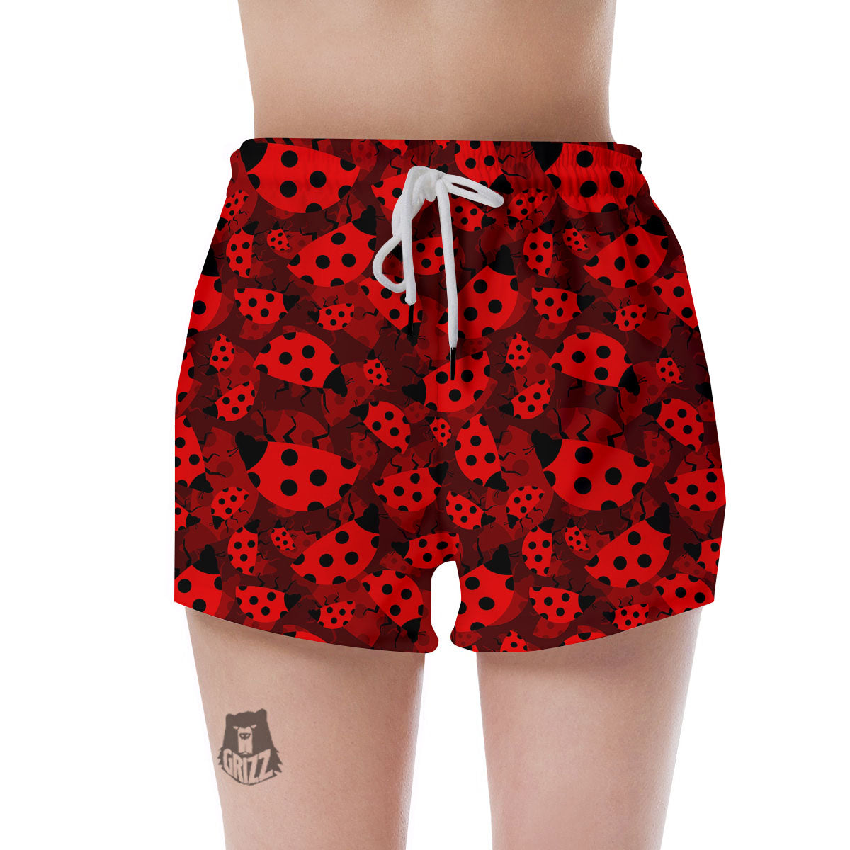 Ladybug Red Print Pattern Women's Shorts-grizzshop