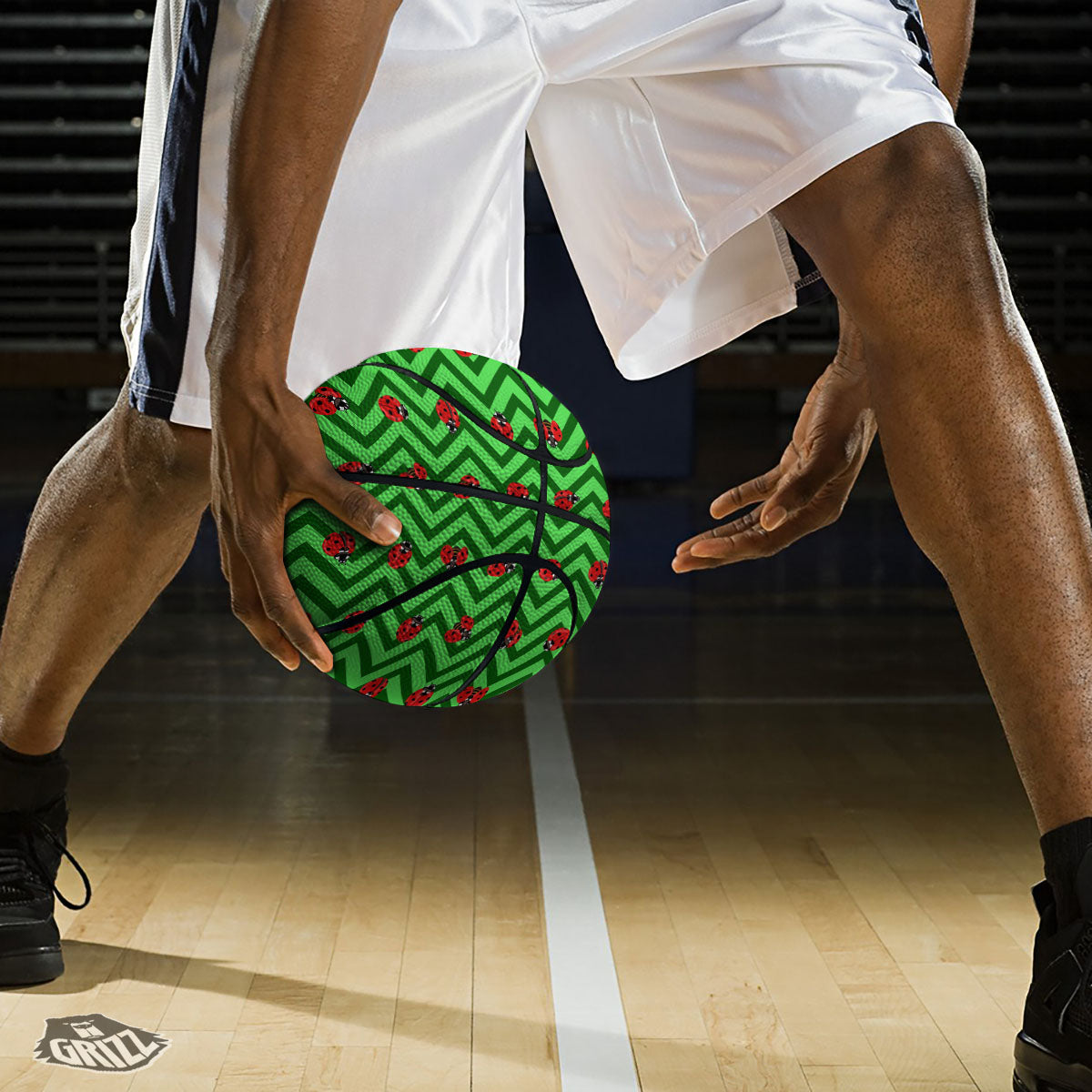 Ladybug Zigzag Green Pattern Basketball-grizzshop