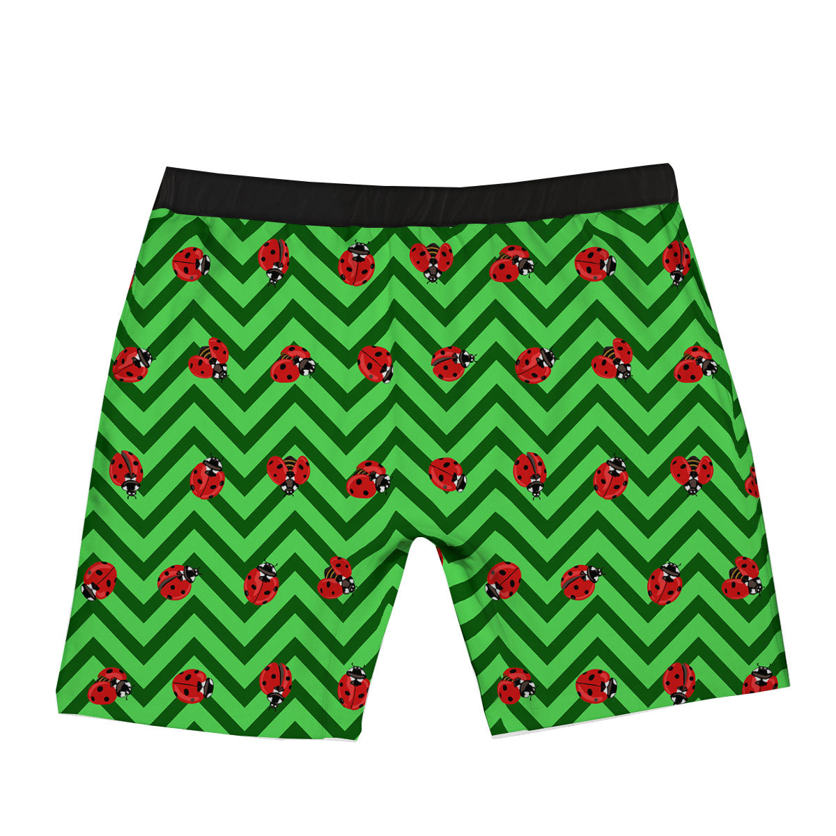 Ladybug Zigzag Green Pattern Boxer Briefs-grizzshop