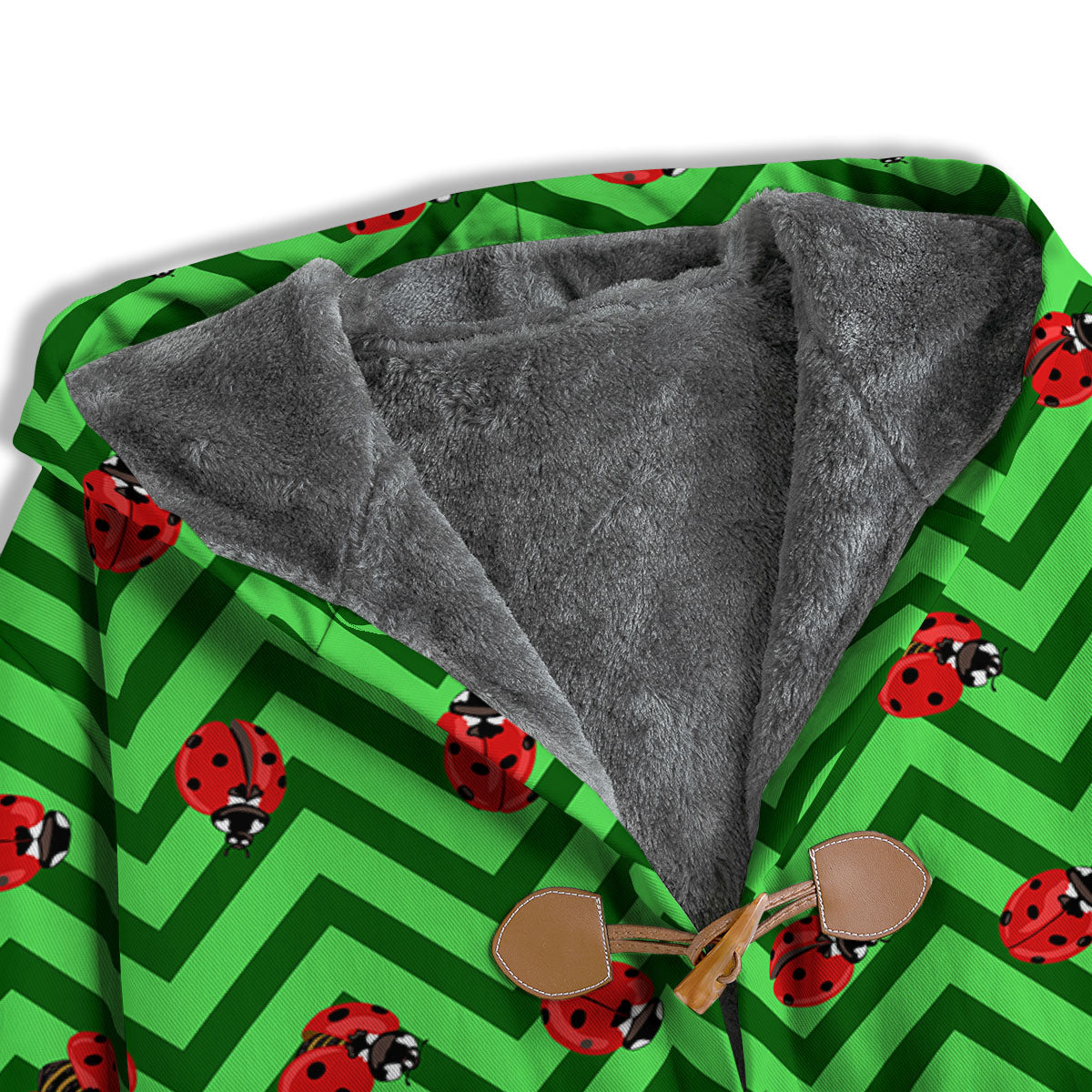 Ladybug Zigzag Green Pattern Men's Windbreaker Jacket-grizzshop