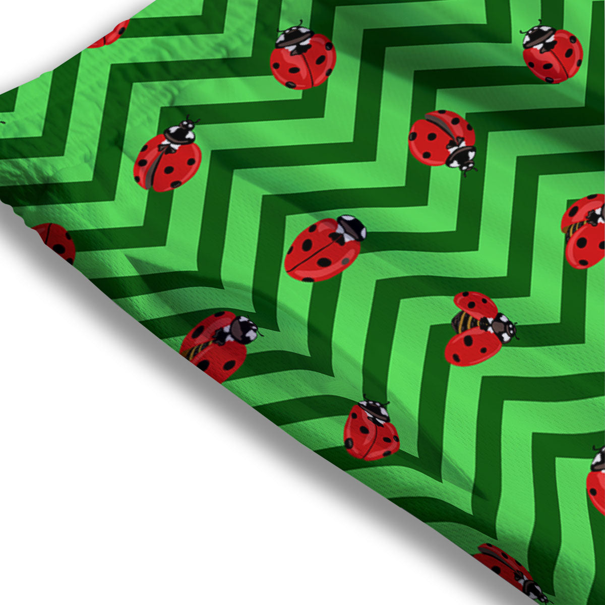 Ladybug Zigzag Green Pattern Mesh Shorts-grizzshop