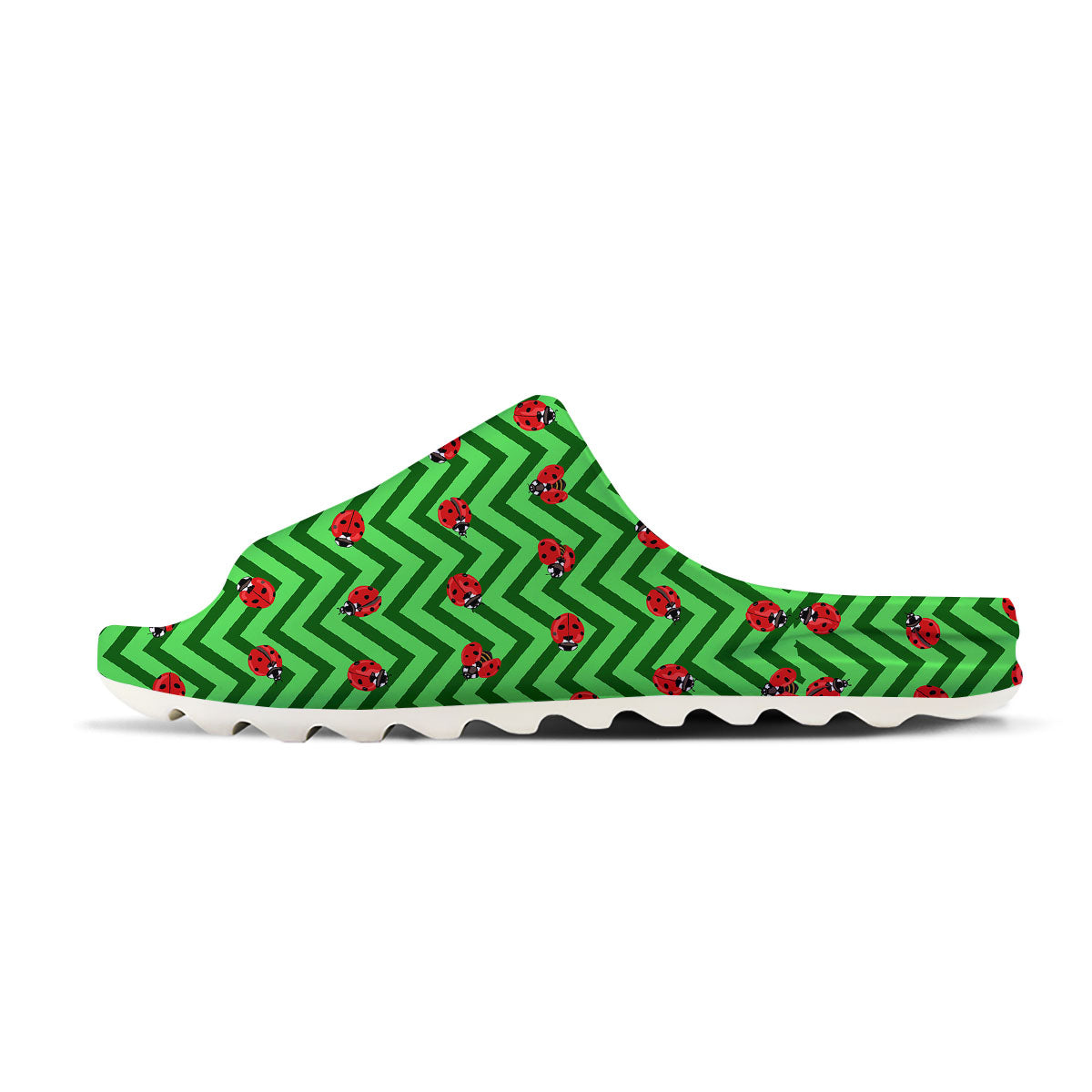 Ladybug Zigzag Green Pattern Sandals-grizzshop