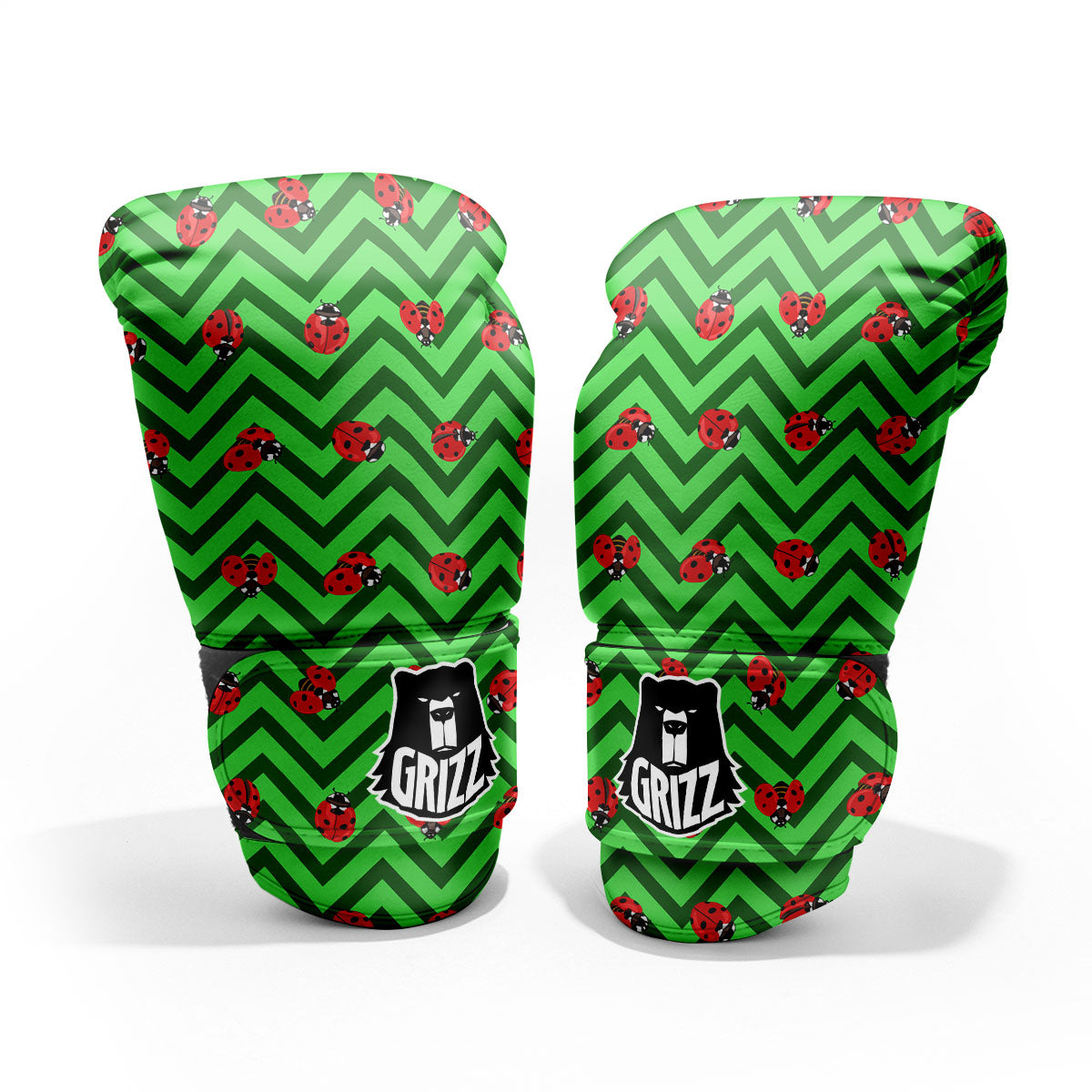 Ladybug Zigzag Green Pattern Sparring Gloves-grizzshop
