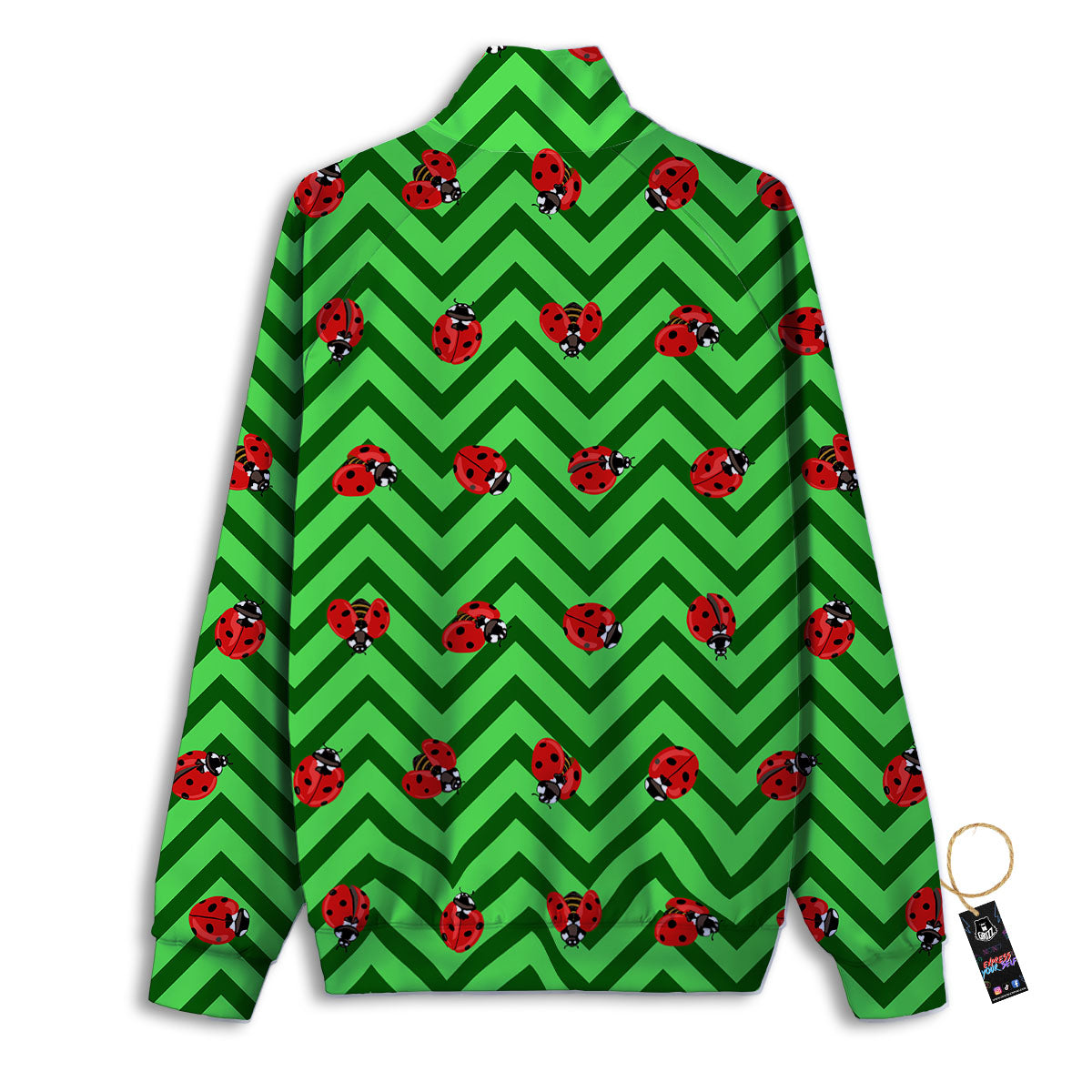Ladybug Zigzag Green Pattern Track Jacket-grizzshop