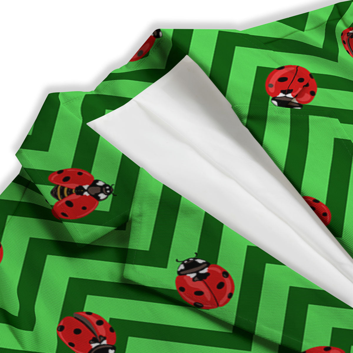 Ladybug Zigzag Green Pattern Women's Blazer-grizzshop