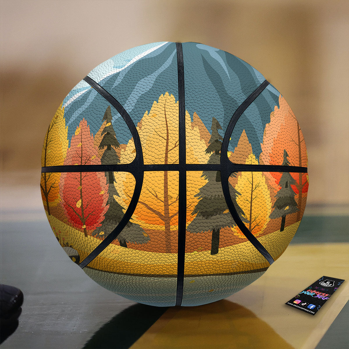 Lake Autumn Print Basketball-grizzshop