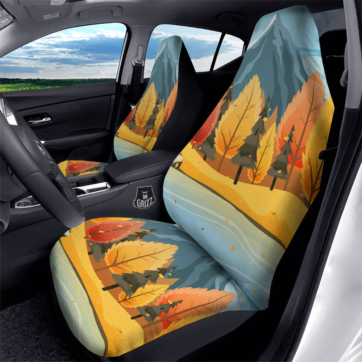 Lake Autumn Print Car Seat Covers-grizzshop