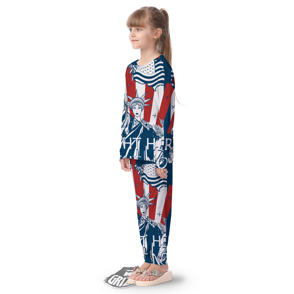 Land Of Liberty American Print Kid's Pajamas-grizzshop