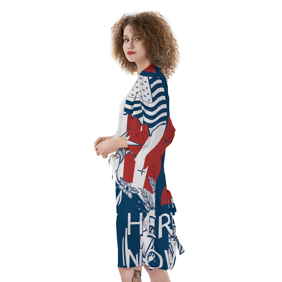 Land Of Liberty American Print Kimono-grizzshop