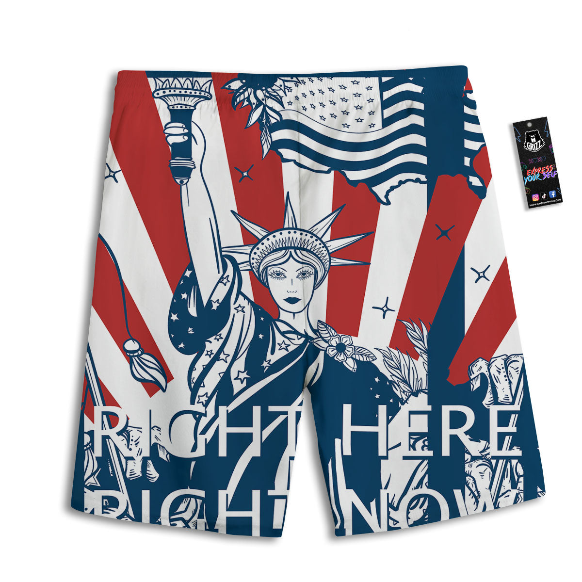 Land Of Liberty American Print Men's Athletic Shorts