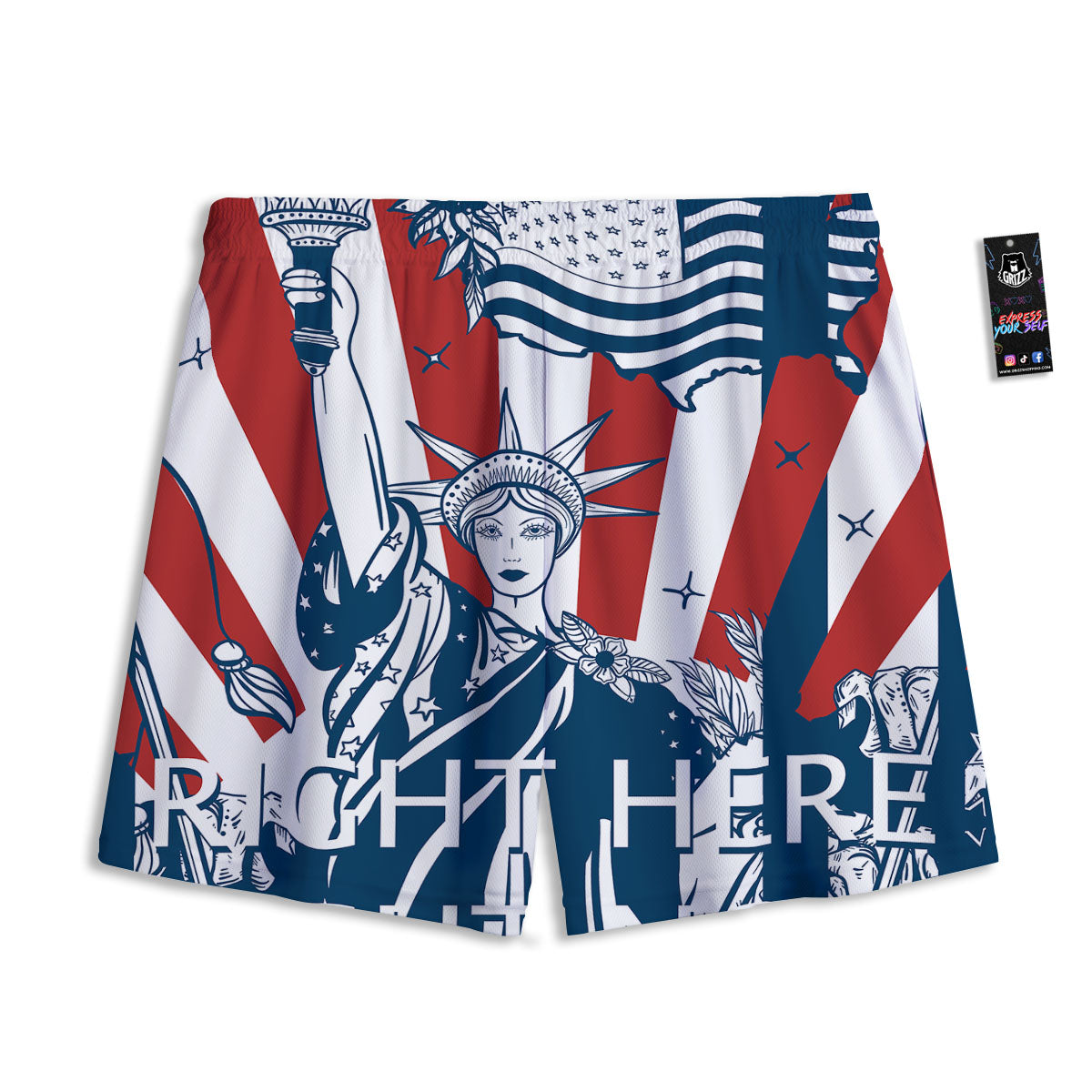 Marble Dark Blue Print Mesh Shorts