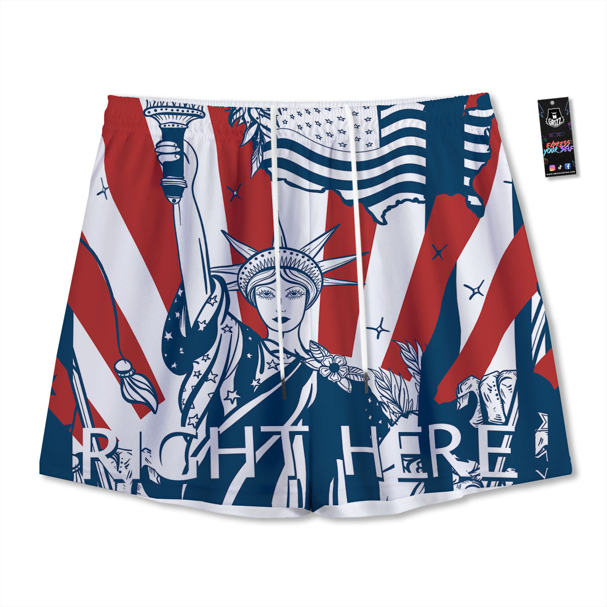Marble Dark Blue Print Mesh Shorts