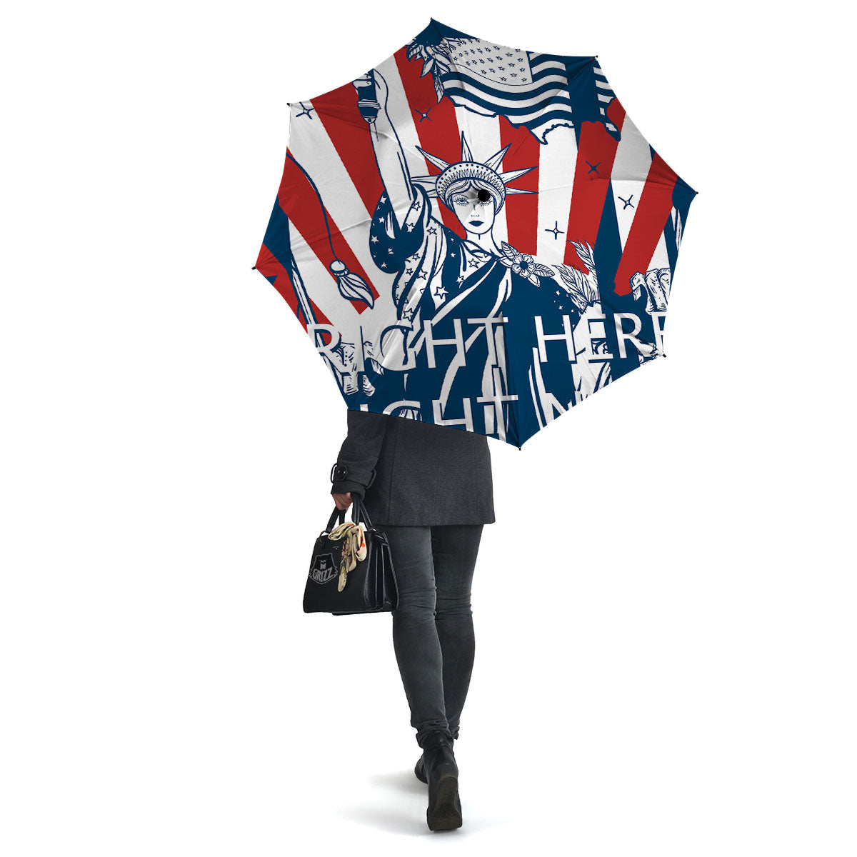 Land Of Liberty American Print Umbrella-grizzshop