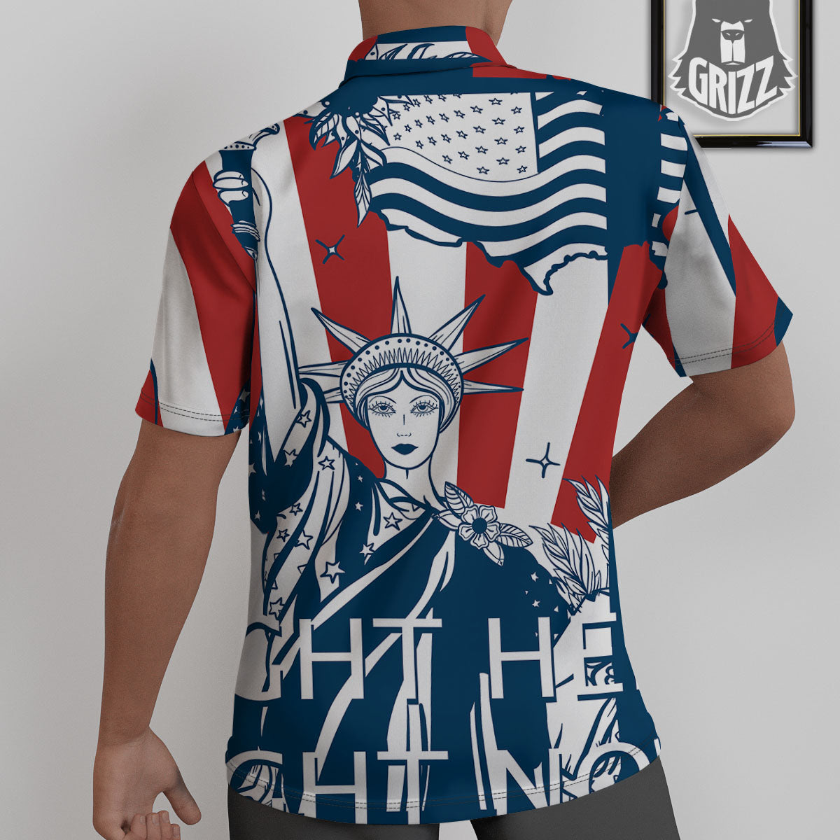 Land Of Liberty American Print Untucked Shirts-grizzshop