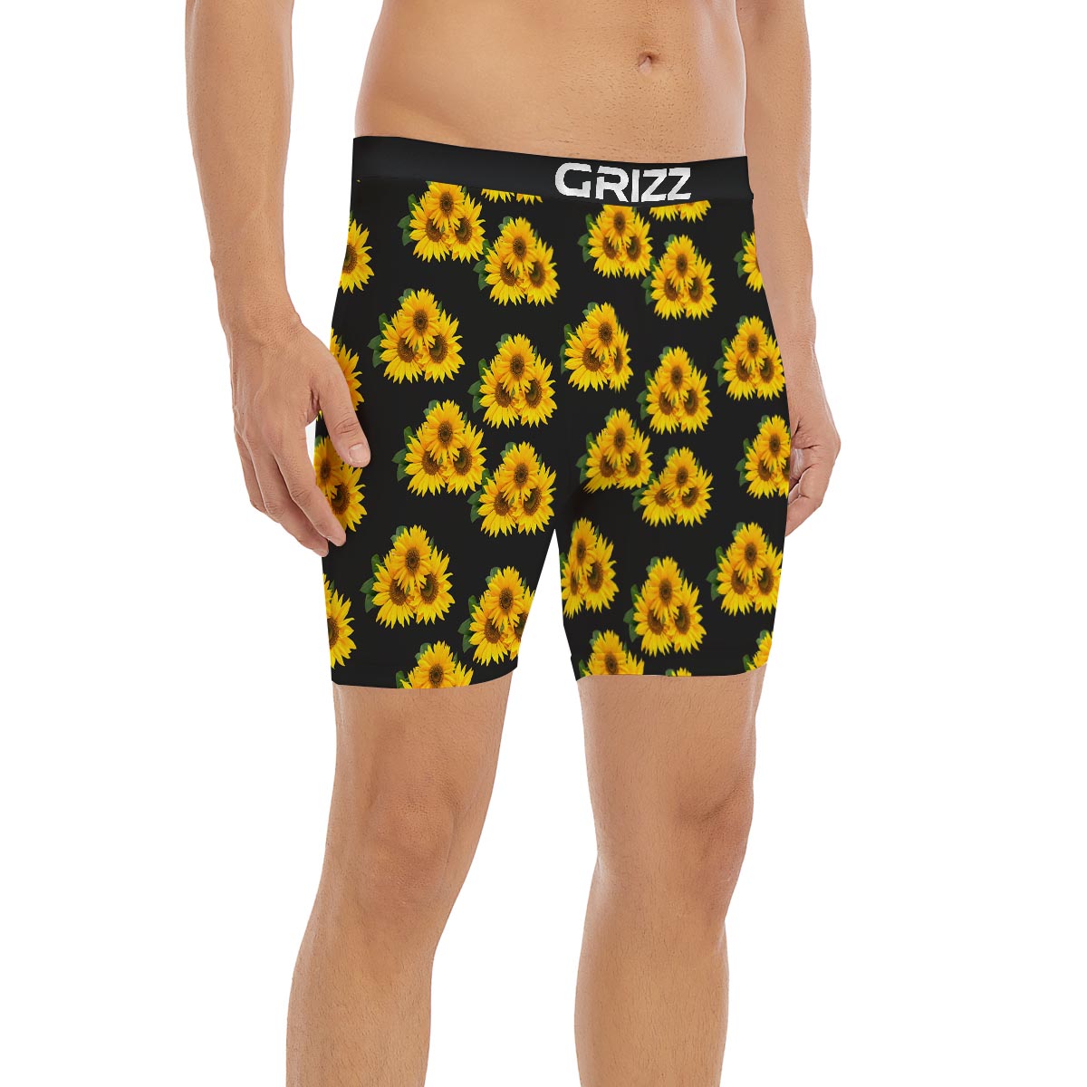 Landscape Sunflower Print Pattern Boxer Briefs-grizzshop