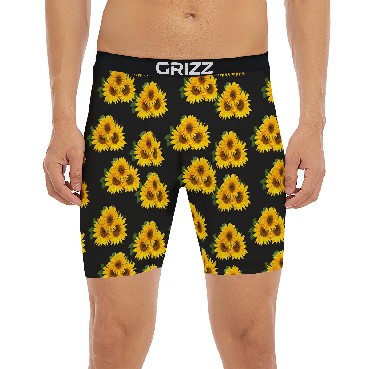 Landscape Sunflower Print Pattern Boxer Briefs-grizzshop